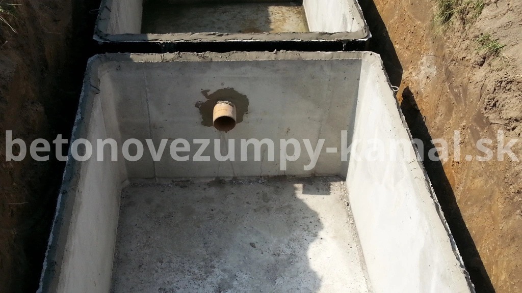 Betonovy septik dve komory osadenie do zeme - Betonovezumpy-Kamal